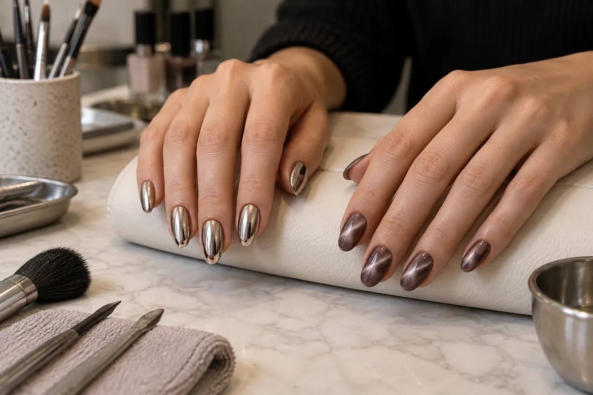 Chrome vs. Cat Eye Nails: Which Effect Fits?